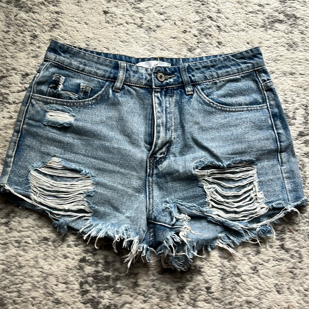 Kancan LA distressed denim shorts